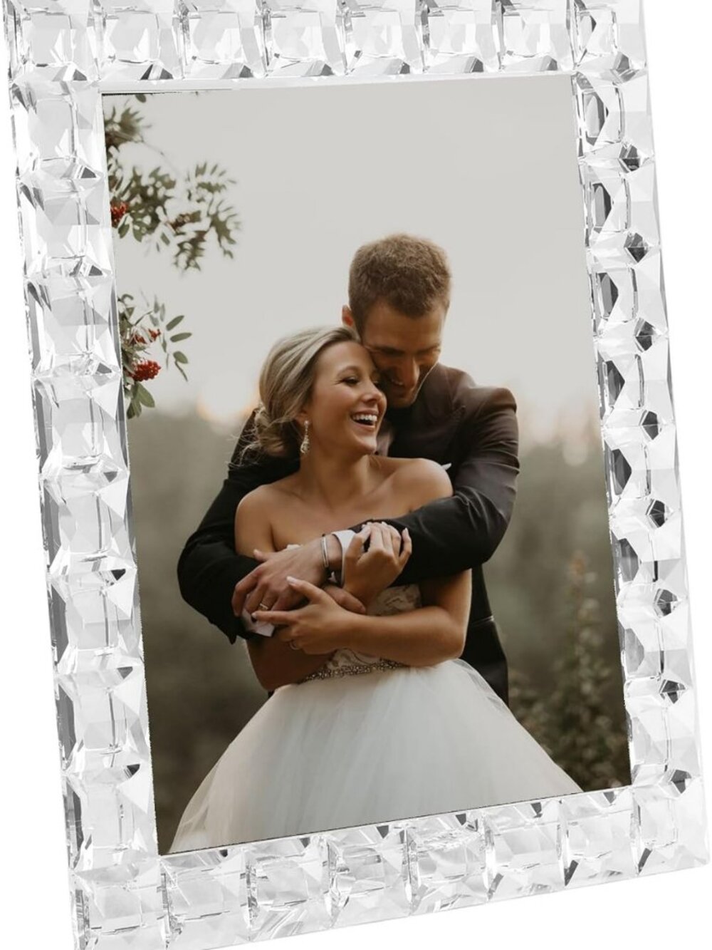 Sparkling 8x10 Decorative Picture Frame for Weddings & Home Decor, Gift-Ready
